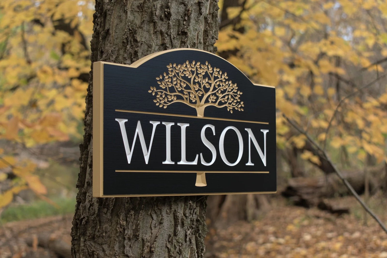 Carved and hand-finished sign panel